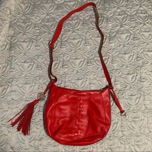NWOT Brighton Red Leather hobo cross body bag